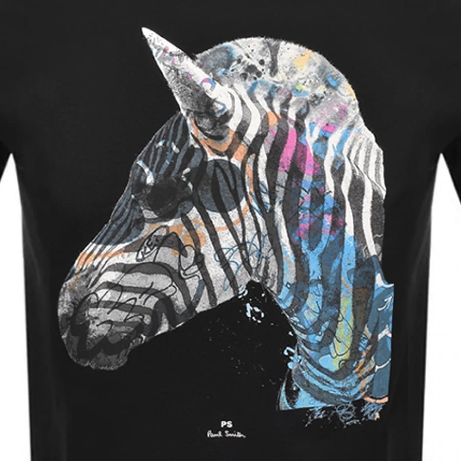 Alternative Image for ProductPS By Paul Smith Graffiti Zebra Logo T Shirt Black3